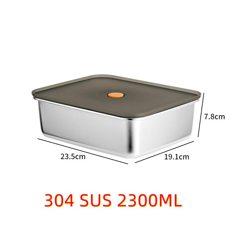 Portable Food Fruit Bento Box 304 Stainless Steel Lunch Box With Lid Snacks Containers Box Leak-Proof Storage Fresh-keeping Box