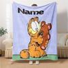 Custom Name Garfield'S Starry Adventure Party Blanket For Couch Bed Plush Cozy Fuzzy Blanket Super Soft Warm Blankets For Fall And Winter 091674