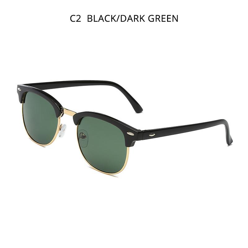 

HOOBAN Classic Square Sunglasses ladies Men Retro Design Sun Glasses Male Female Vintage Semi-Rimless Driving Eyewear UV400 As Picture