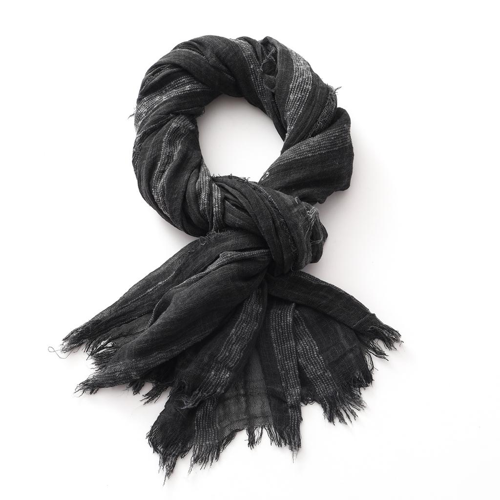 Cotton Linen Striped Scarf For Men Women Soft Warm Neckerchief Short Tassel Scarves Male Accessories Bufandas Shawls