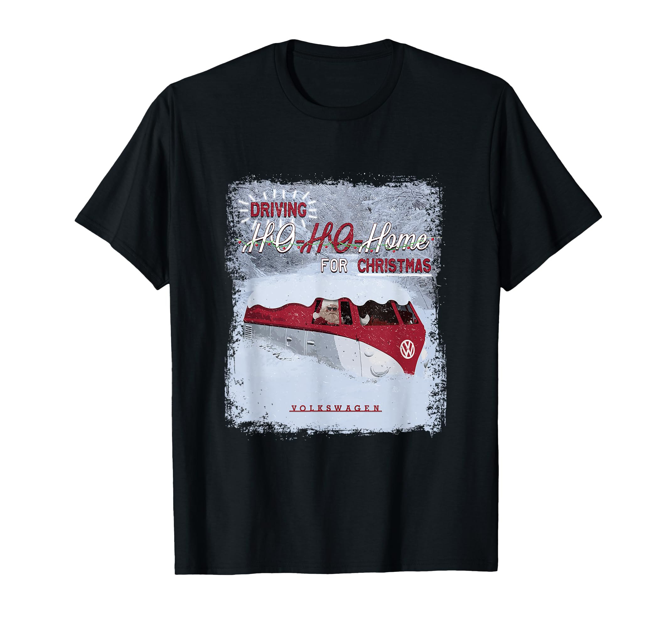 

Volkswagen Camper Van Driving Ho Ho Home Christmas T-Shirt
