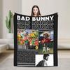 DTMF Mas Fotos Puerto Rico Frog Bad Bunny Album Blanket Soft Plush Throw Blanket For Kids Bedroom Flannel Bedspread Bed Cover