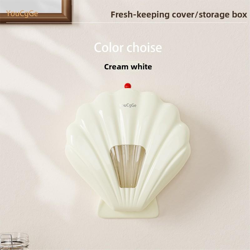 1PCS New Shell Fresh-keeping Storage Box Kitchen Wall-mounted Storage Box Creative Punch-free Kitchen Storage Rack