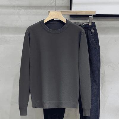 Herbst und Winter Neu Rundhals-Pullover Herren Warmer Pullover Oberteil Langarm-T-Shirt Generischer Pullover Herren