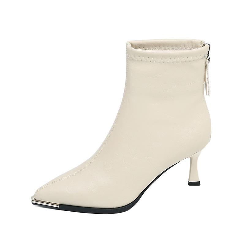 Pointed Short Boots Women's Autumn New Niche Thin Boots with Skirt French Temperament Thin Heel High Heel Fashion Boots