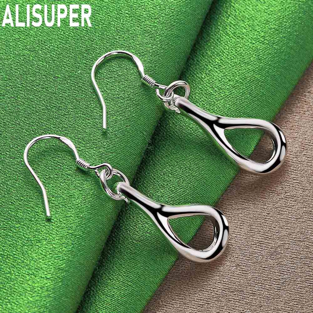 925 Sterling Silver Polished Openwork Teardrop Earrings - Fashion Gift Jewelry