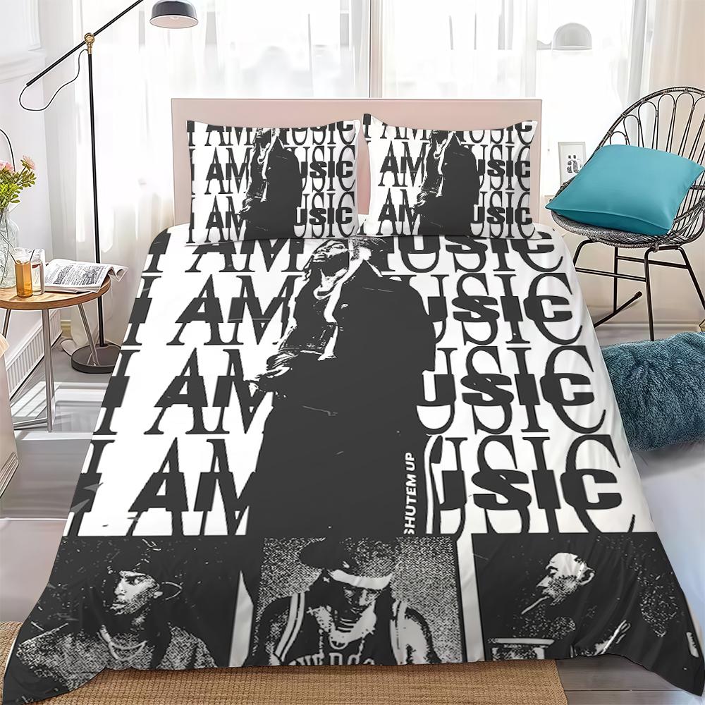

P-Playboi Carti I AM MUSIC Duvet Cover Set Home Style Bedding Soft Laundry Cotton Bed 3 Piece Set Student Dormitory Gift 135x200cm