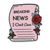 Funny OL Coffee Break Theme Enamel Brooches Newspapers French Fries Make Coffee Not War Design Pins For Women Dress Badge
