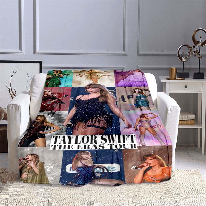 Coperta K-PopT- Taylor-S-Swift - Regalo per Fan - Adatta per Casa, Tempo Libero, Campeggio e Viaggio - Coperta Multifunzionale