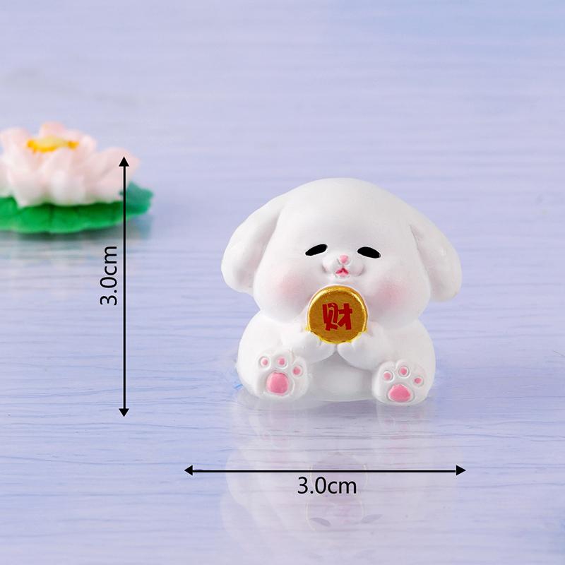 Creative Lotus Wealth Animals Miniature Figurines Cartoon Desktop Car Micro Landscape Home Ornaments Decoration Accessories Gift