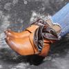 Auf Lager: 2021 Herbst/Winter klobiger Absatz Reißverschluss Damen Mode Stiefel Flachschuhe