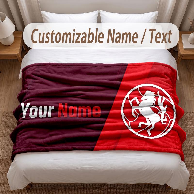 FC Twente Printed Flannel Blanket Custom Name Text Soft Warm Throw For Bedroom Holiday Gift