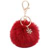 Christmas Snowflake Pom Pom Plush Keychain Charm