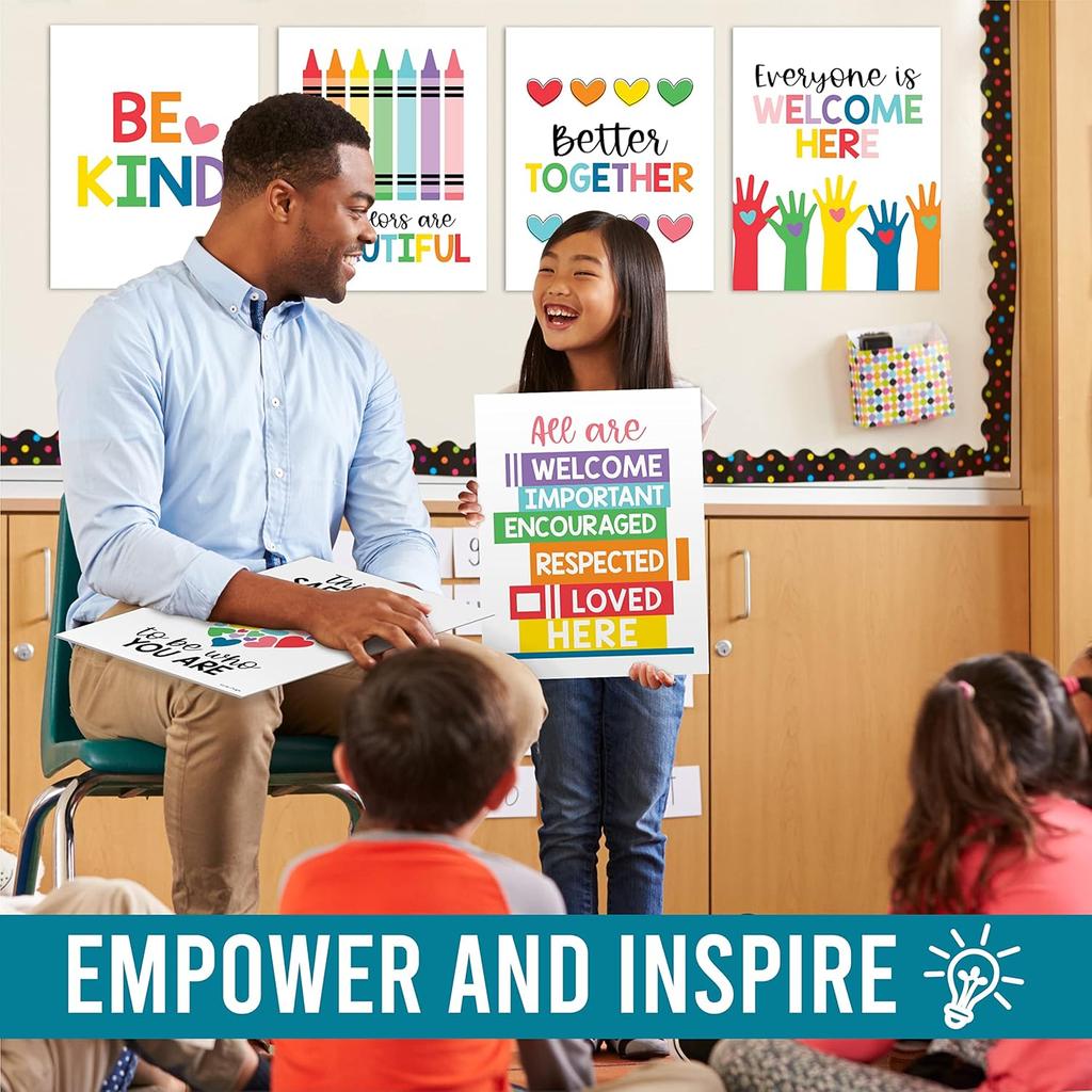 Hadley Designs Diversity Posters For Classroom Elementary –6 Inclusive Everyone Is Welcome Classroom Decor, Safe Space Sign Preschool Kindness