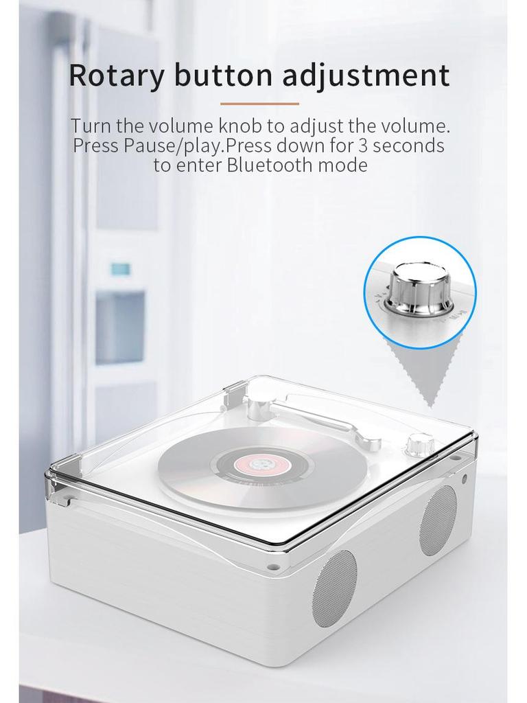 Bluetooth Retro CD Player & Speaker - Portable Home & Birthday Gift