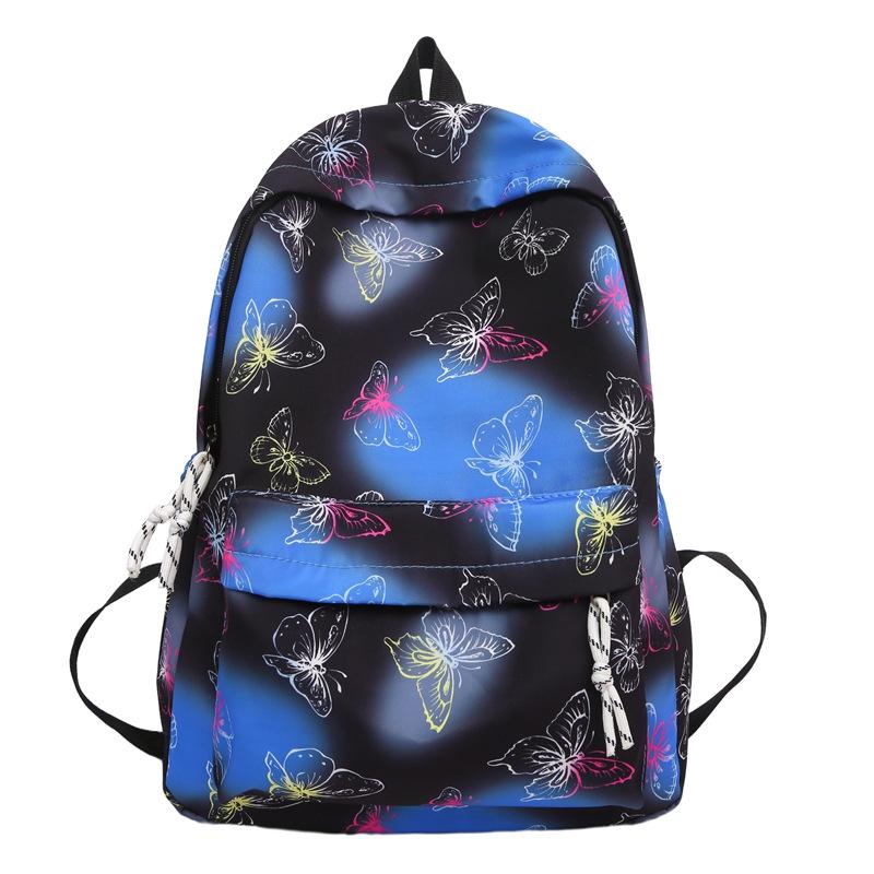 Butterfly Print Backpack Lightweight Backpack Large Capacity Campus Student Schoolbag