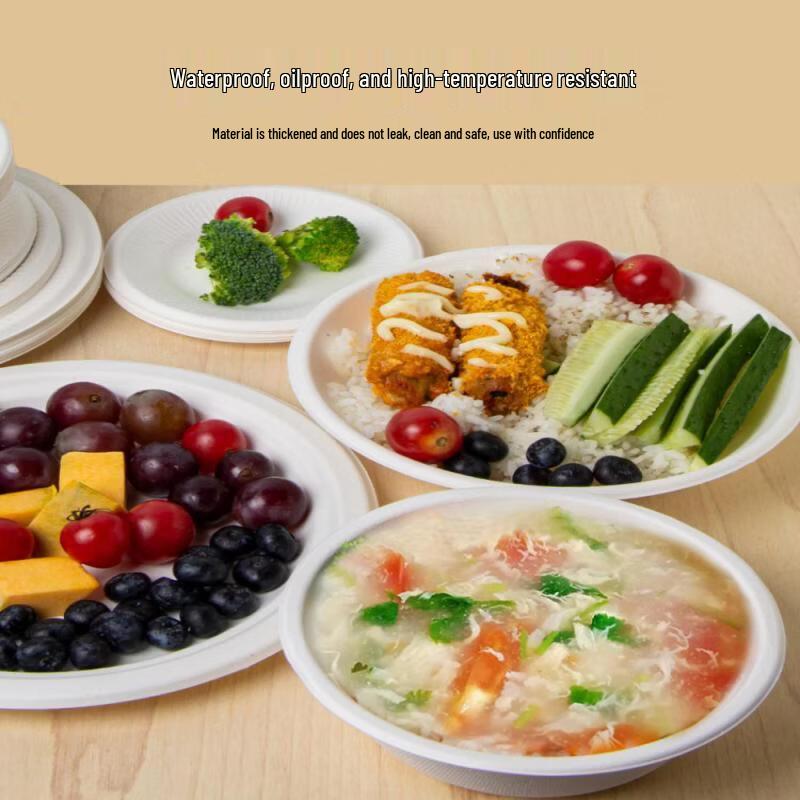 KashiCong Disposable Biodegradable Pulp Plates