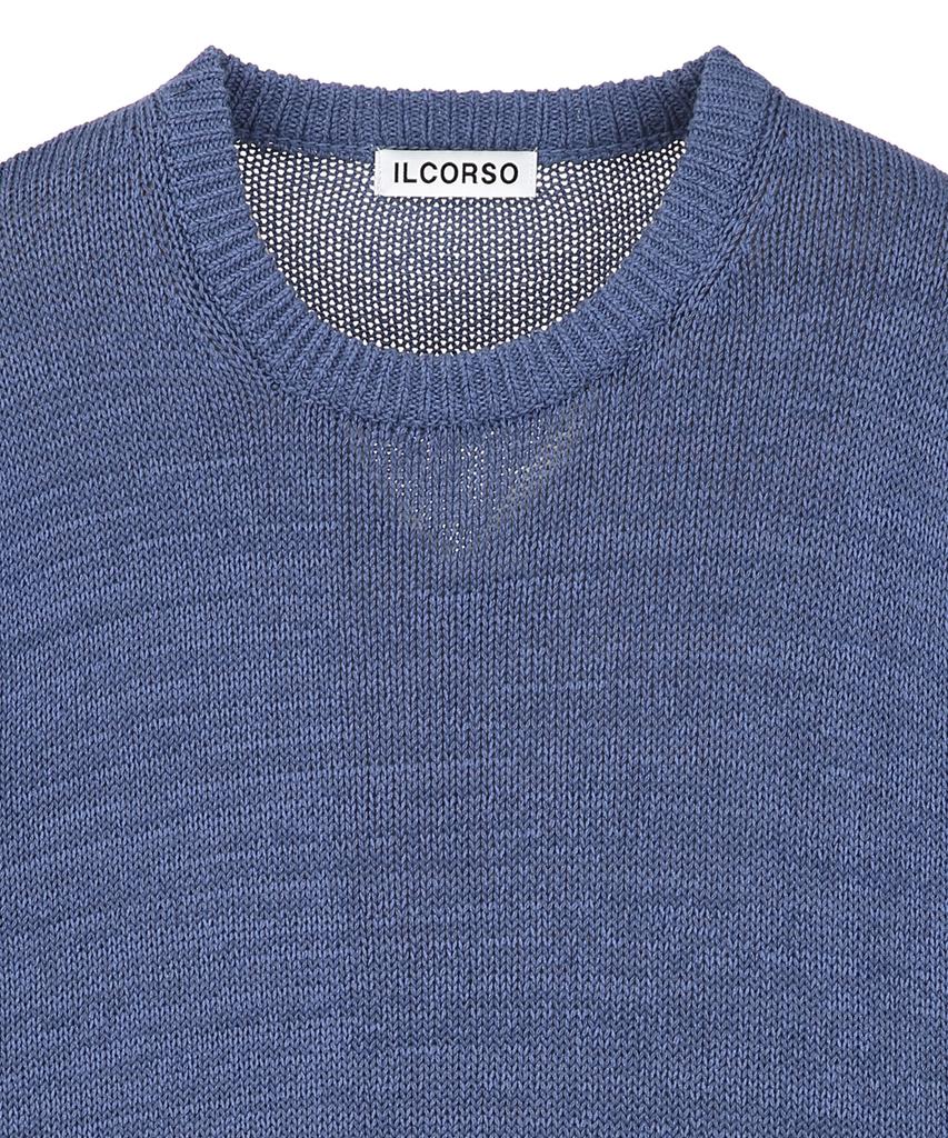 IL CORSO Sheer Round Neck Knit Pale Blue