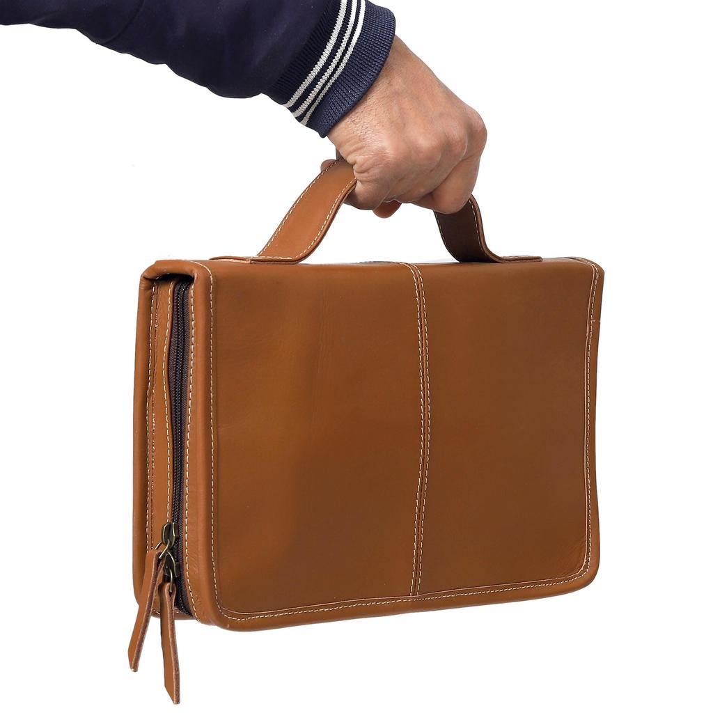 Personalized Leather Bible Cover: Handmade Christian Gift with Handle