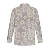 Women's Loose Floral Print Stand Collar Long Sleeve Cotton And Linen Top