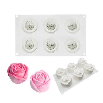 6 Cavity Rose Mousse Forma na dort Sváteční párty DIY Ruční mýdlo Forma na pečení na čokoládu