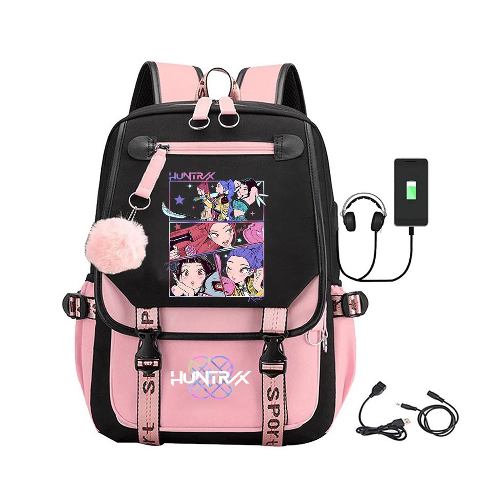 

Рождественские страшные ночные студенческие рюкзаки, хранение книг, подарки для детей One Size розовый