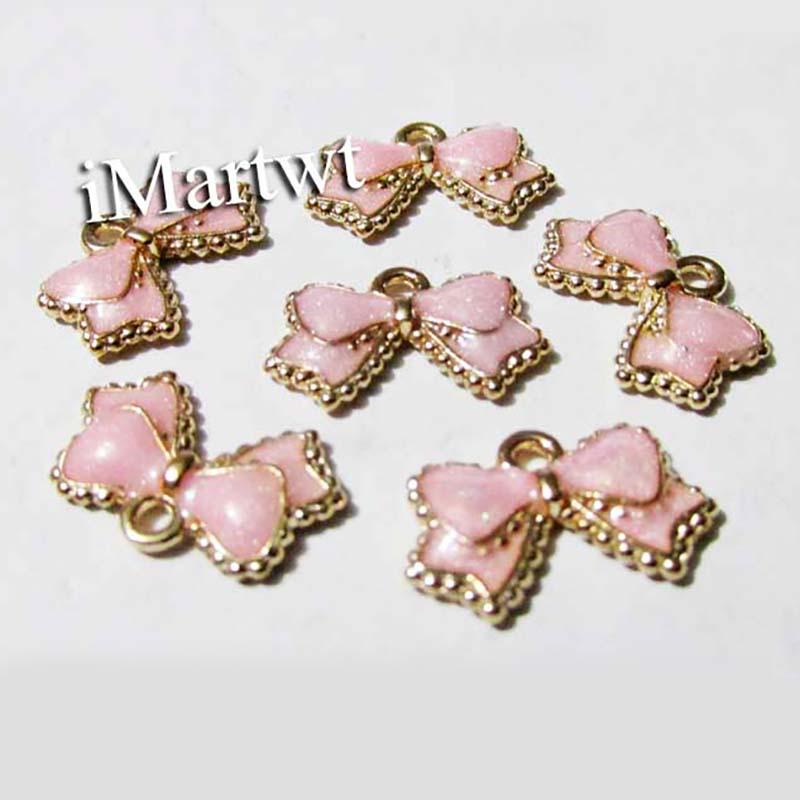 DIY Alloy Enamel Bow Pendants - Exquisite Jewelry Accessories