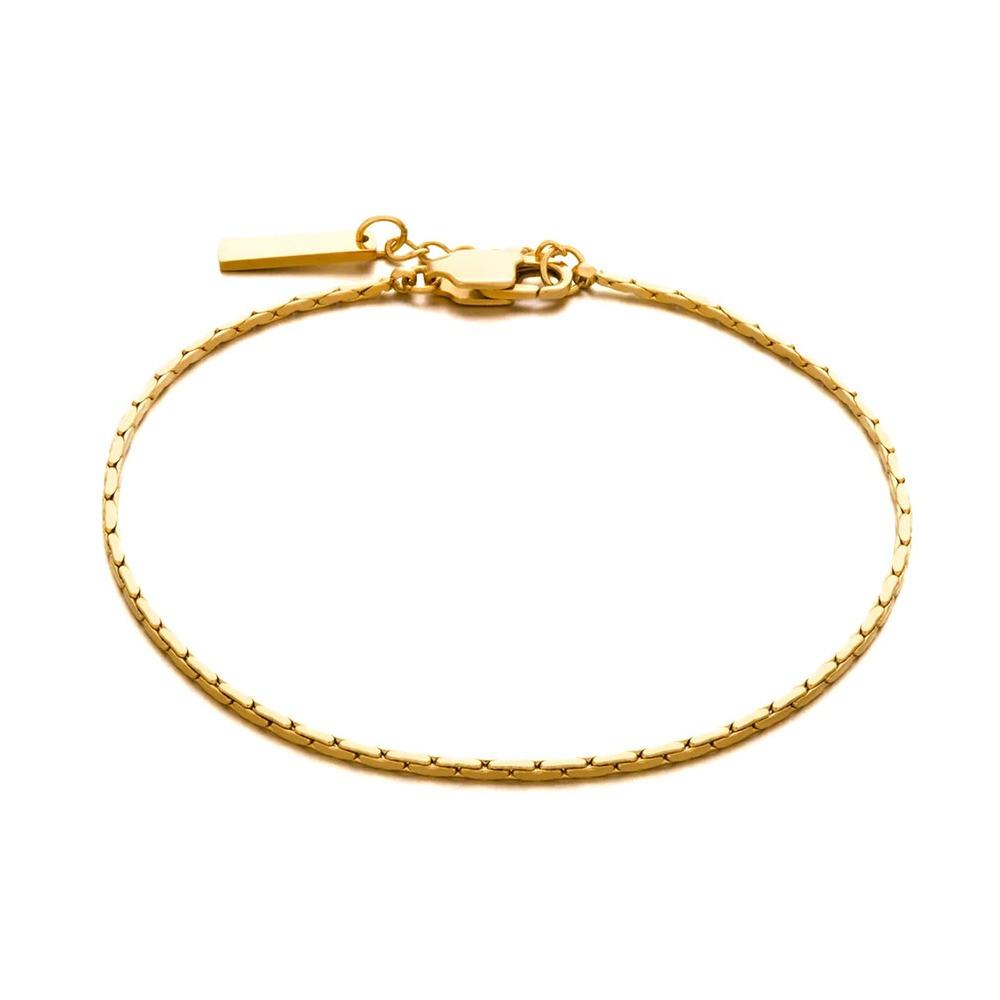 

Silver Color Link Chain Bracelet Stainless Steel Bangle New Minimalist Bracelet Men Women 22cm