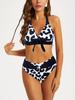 2025 Plus Size Lace-up Split Bikini - European & American Style Women's Swimsuit
