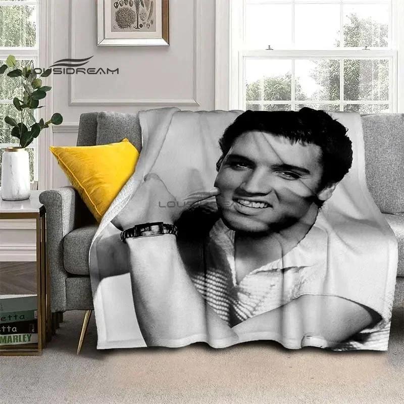 Elvis Throws Blanket 3D Printing Rock Singer Sofa Blanket Adults and Children Bedroom Living Room Decoration Blanket for Bed