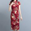 Lady Cheongsam Chinese Style Vintage Stand Collar High Split Summer Qipao for Stage Show
