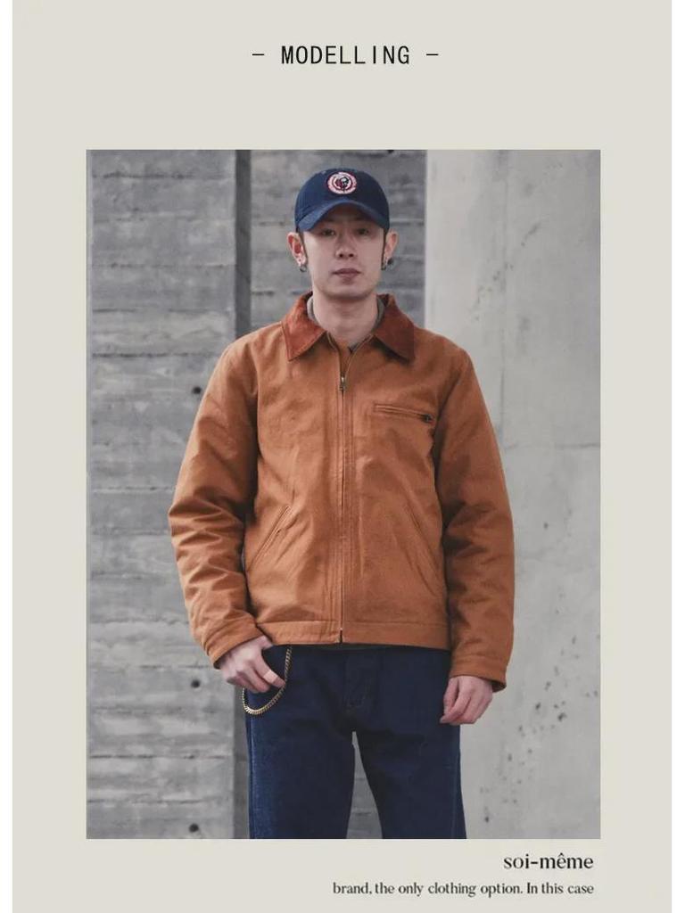 GDDQSDC Jachetă pentru bărbați din bumbac matlasat cu rever - Detroit Interstellar Edition J001