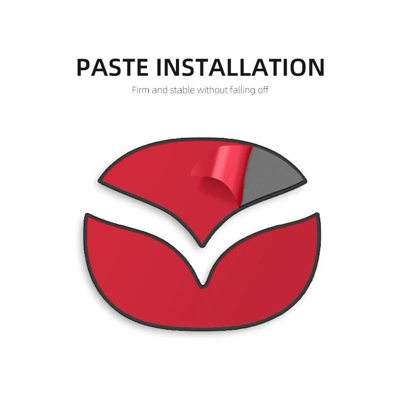 1X For Mazda Axela Atenza CX-4 CX-5 CX-7 CX-9 Protective Decoration Car Steering Wheel Front Emblem Styling Badge Logo Sticker