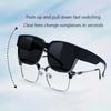 Fashion Non-polarized Sunglasses Cover Over Myopia Prescription Glasses Portable Men Square Sun Glasses Vintage Fishing Driving Eyewear