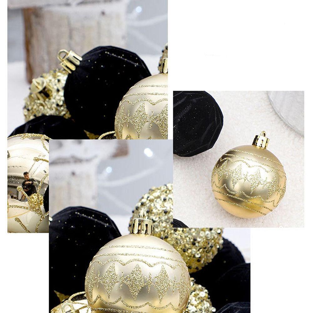 25pcs Plastic Christmas Hanging Balls Flocking Xmas Tree Ornaments  Holiday Festival Decor