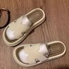 Sandals student thick bottom one word non-slip 2025 slippers women's summer wear muffin bottom new seaside beach versatile