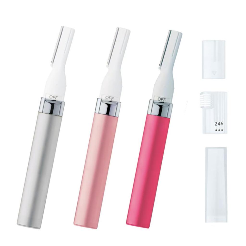 Holicí strojek na obličej a zastřihovač obočí pro jemné chloupky a K dispozici ve třech barvách Růžová Stříbrná Růžová Pro muže a obočí. (Rouge ES-WF41-RP, ES-WF41-S,