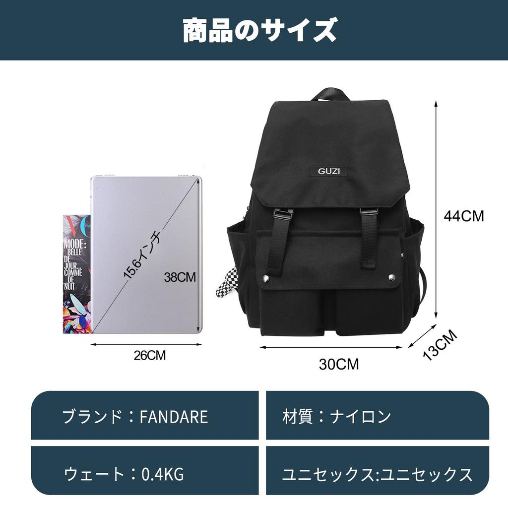 FANDARE Women's Lightweight School Backpack for High School Girls, Fits 15.6-inch Laptops, Large Capacity, Waterproof, Unisex, Casual, Perfect for