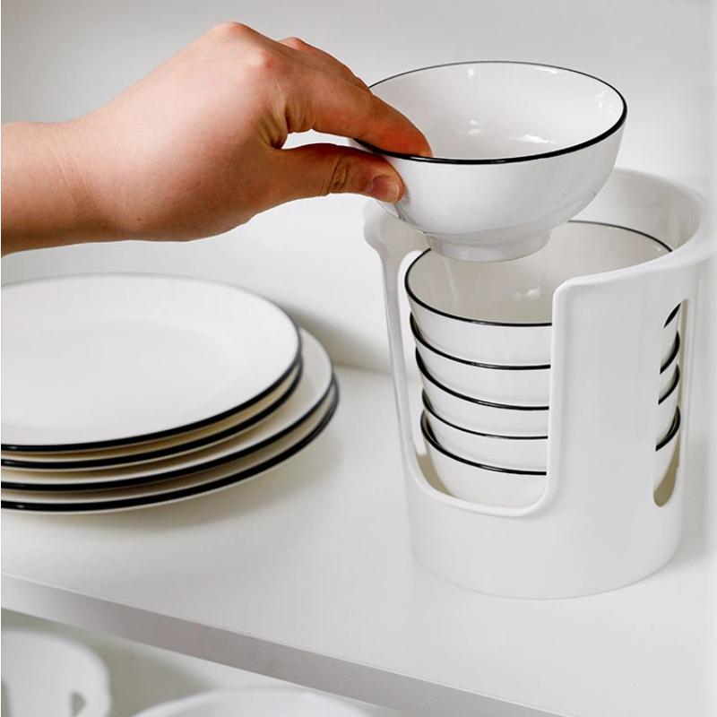 Dish Rack Kitchen Bowl Storage Organizer 2 Tier Tableware Draining Rack Multifunctional Countertop Space Saving for Home