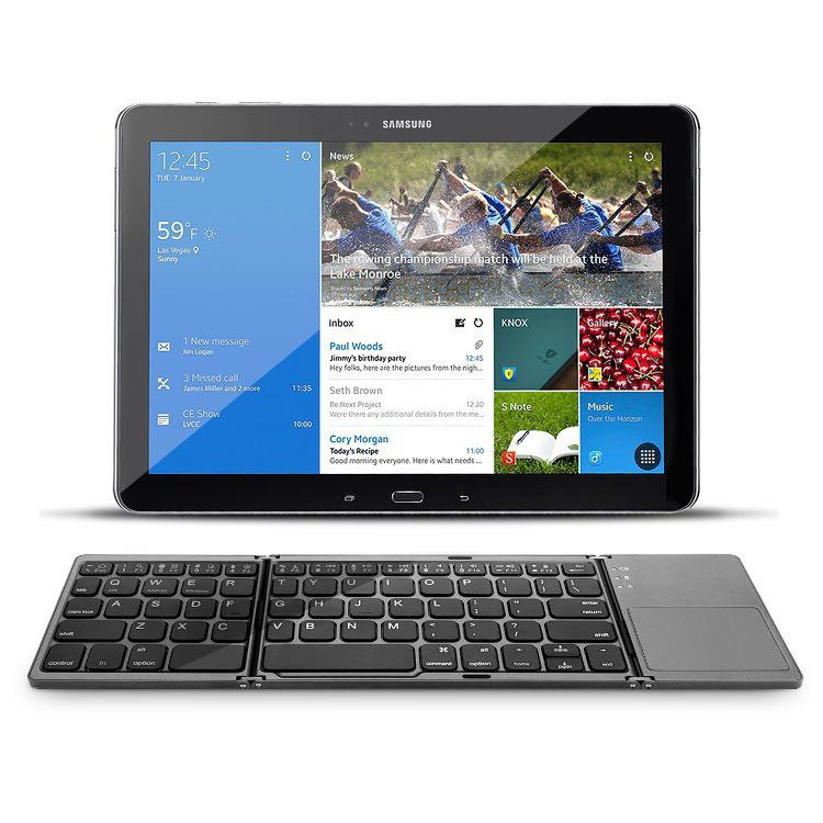 Upgraded B033 Plus Tri-Fold Bluetooth Keyboard with Touchpad & Type-C Charging