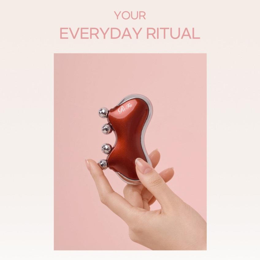 Facial Roller & Cream Set ReFa X KAHI CAXA M1 with M1 Bouncing Cream Pearl White / Pearl Red / Pearl Violet – RF-XM2341B