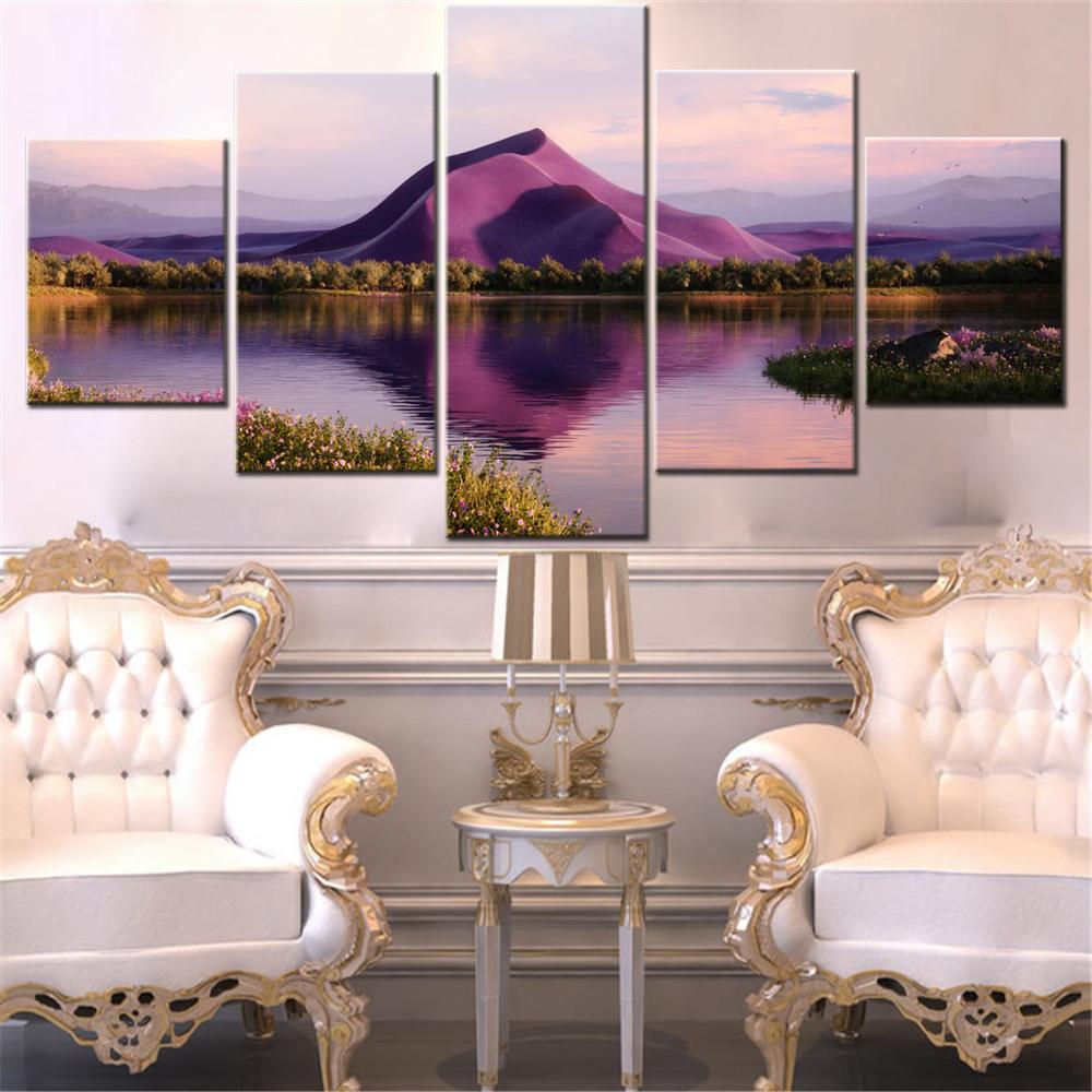

5 Pieces Canvas Wall Arts Poster Painting Nature Majestic Landscape Wallpaper Home Decor Picture Printing Interior Artwork 20X35 20X45 20X55CM