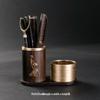 Handun Ebony Copper Wood Tea Ceremony Tools & Lotus Coasters Set