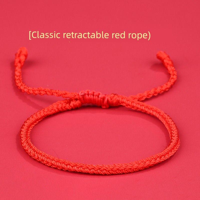 

Гора Путо 2025 Новинка Год Змеи Этот год животного Красная веревочка браслет Красный ручной ремешок Змея плетеная веревка Мужчины Женщины Подарок для девушки Classic retractable red rope [15-19cm]