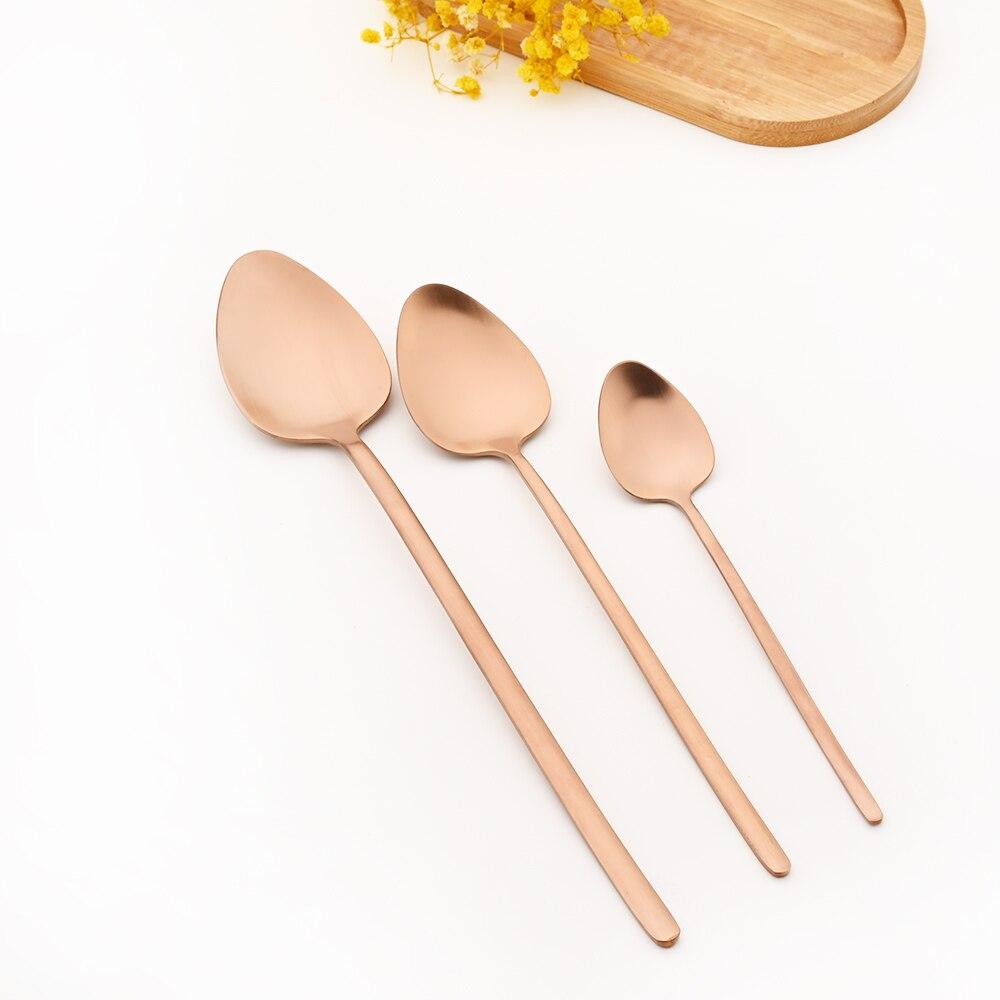 Vintage Rose 304 Stainless Steel Dinnerware Set Cutlery Matte Flatware Dinner Knife Fruit Fork Spoons Chopsticks Tableware Set