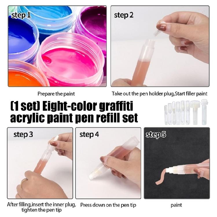 8Pcs Refill Able Pen Case for Flexible Inks Filling in Various Art Environments Empty Markers Pen Multipurpose Markers