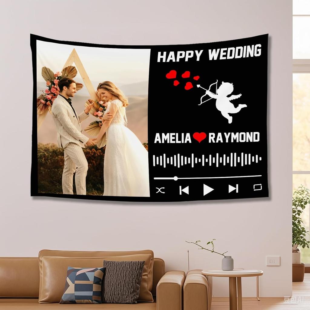 Custom Tapestry Upload Images/Text Customized Tapestry Wall Hanging Backdrop for Bedroom Dorm Wedding Multiple Sizes