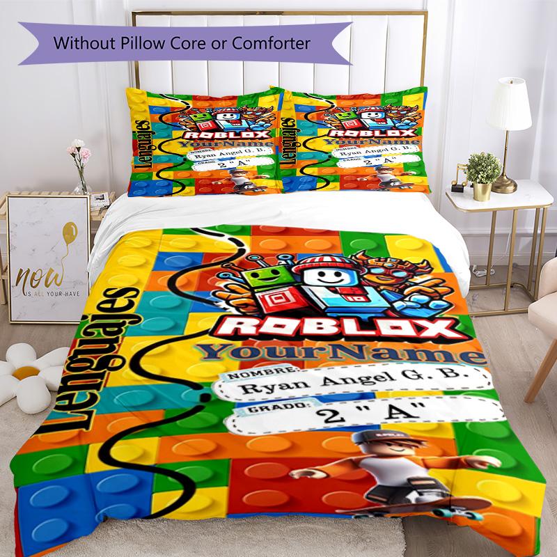 Roblox 464 Customize your name Bedding Set Breathable Duvet Cover with Pillowcases Home Decoration Birthday Gift