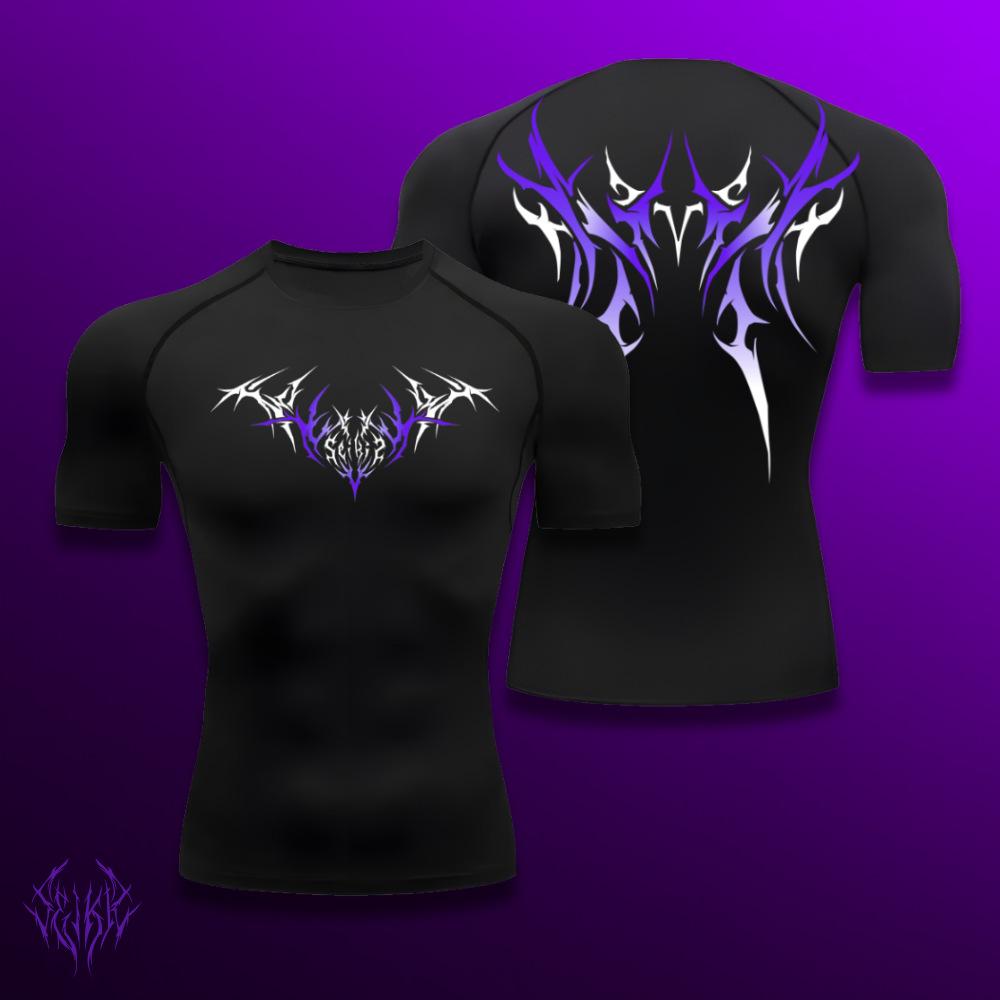 Ideal and stylish Fitness T-shirt met Korte Mouwen, Nauwsluitend, Buikcontrole, Trainen, Vormgevend, Ademend, Sneldrogend, Spier Training M