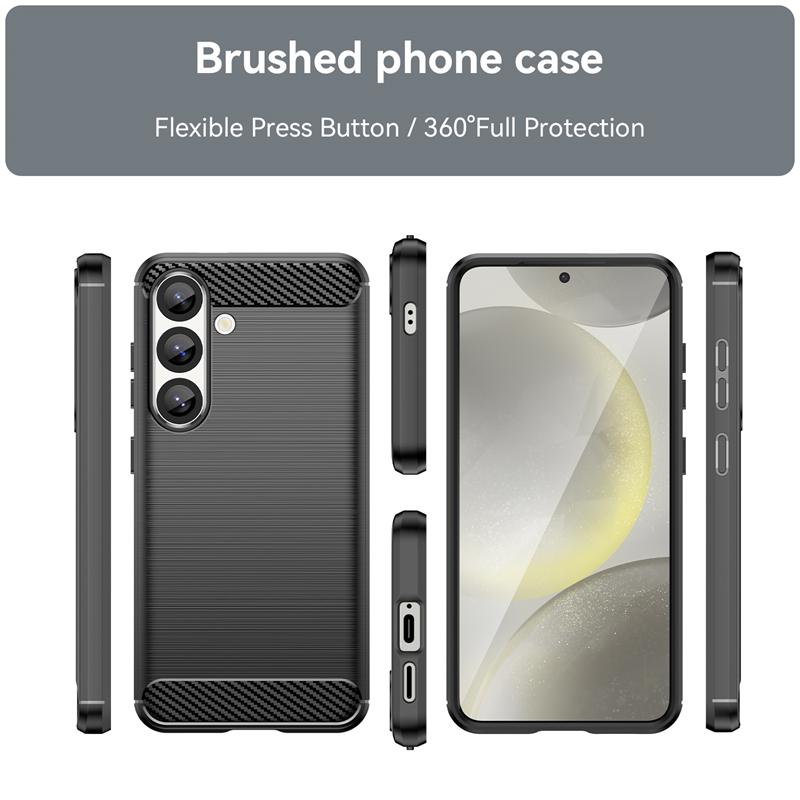 For Samsung Galaxy S25 Case Cover Samsung S25 Capas Carbon Fiber Shockproof Phone Back Bumper Soft TPU Cover Samsung S25 Fundas